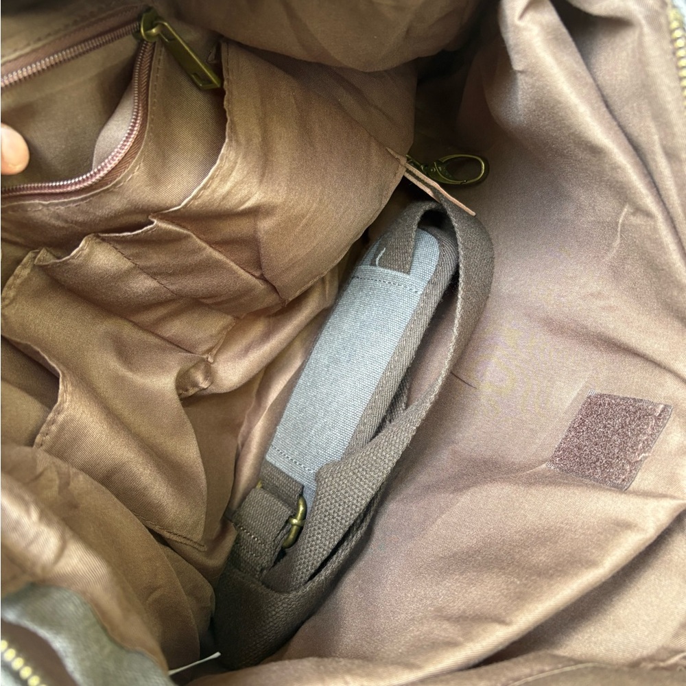 Lovevook Stylish Brown and Gray Canvas laptop bag - Picture 4 of 8